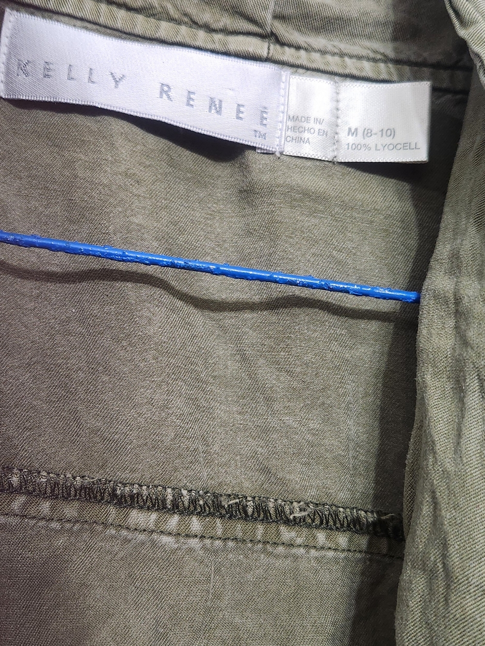 Sleeveless Open-Front Utility Vest in Olive Green - Picture 2 of 4